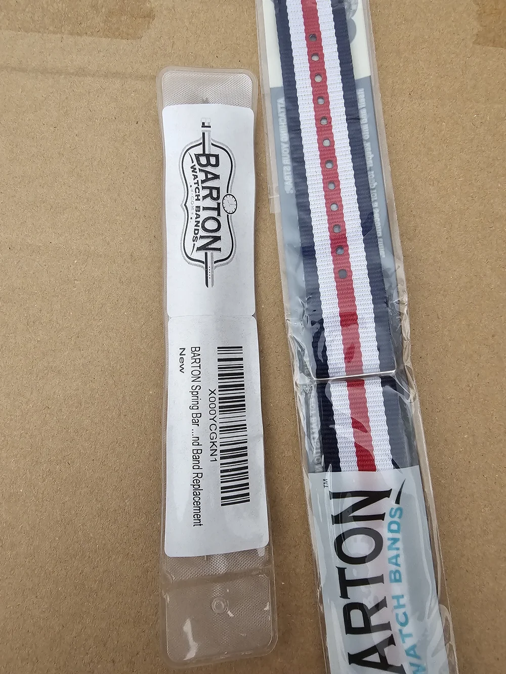 Navy White Red NATO-Style Watch Strap